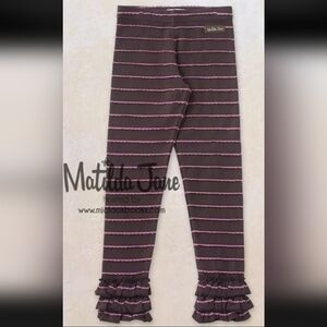 Matilda Jane Brown and Pink Ruffle Leggings